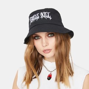 Dolls Kill Embroidered Logo Bucket Hat